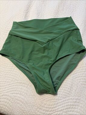 High-Waist Green Bikini Bottoms